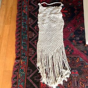 Long macrame wall hanging